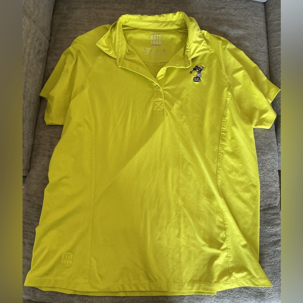 Kate Lord x Disney Collab Minnie Mouse Golf Polo – Size L – Yellow